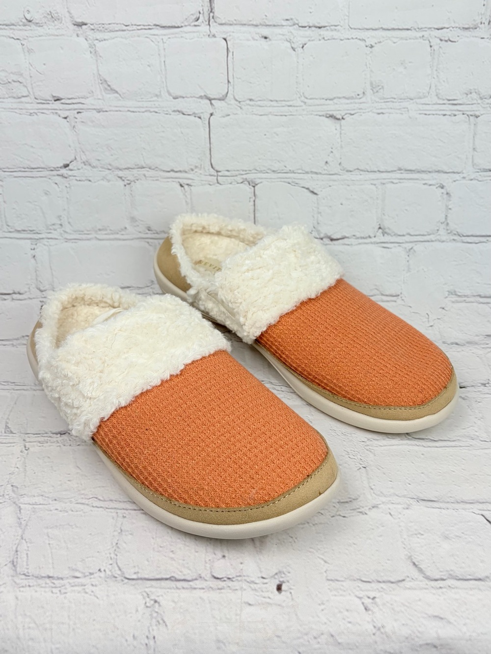 Revitalign Shambala Women Orthotic Slippers Turkish Waffle Mule Orange Size 7